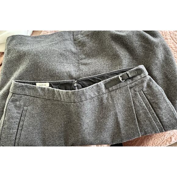 L L Bean Women’s Pencil Skirt Sz 6 Gray Faux Wrap Pockets Buckle Accent Cotton - Picture 5 of 5